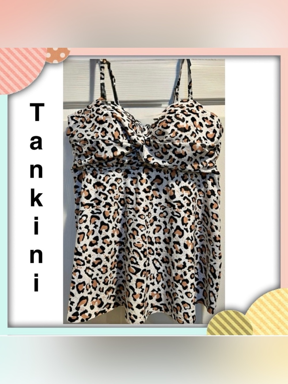 Tankini swim top - Beachsissi - animal / leopard print - XL. Excellent condition